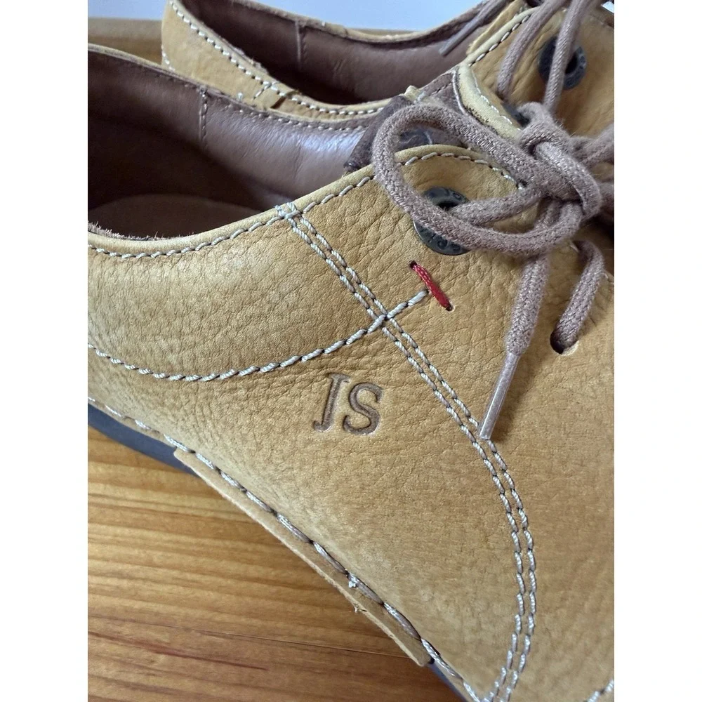 Josef Seibel Shoes Leather Comfort Lace Up Walking Shoes Germany Fergey 40 Tan